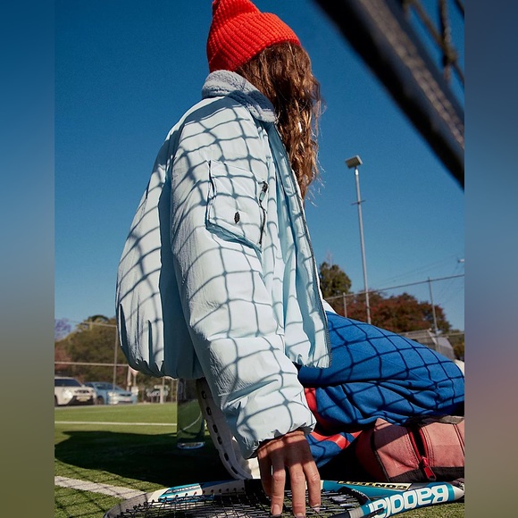 NEW Free People Outpost Bomber Jacket In Boardwalk Blue - Picture 6 of 16